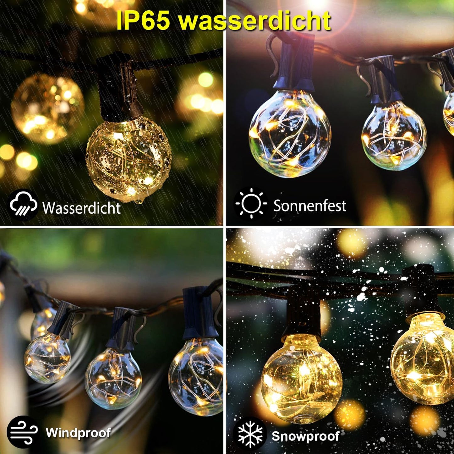 Glühbirnen-Lichterkette, 9m 30led 16 Farbe