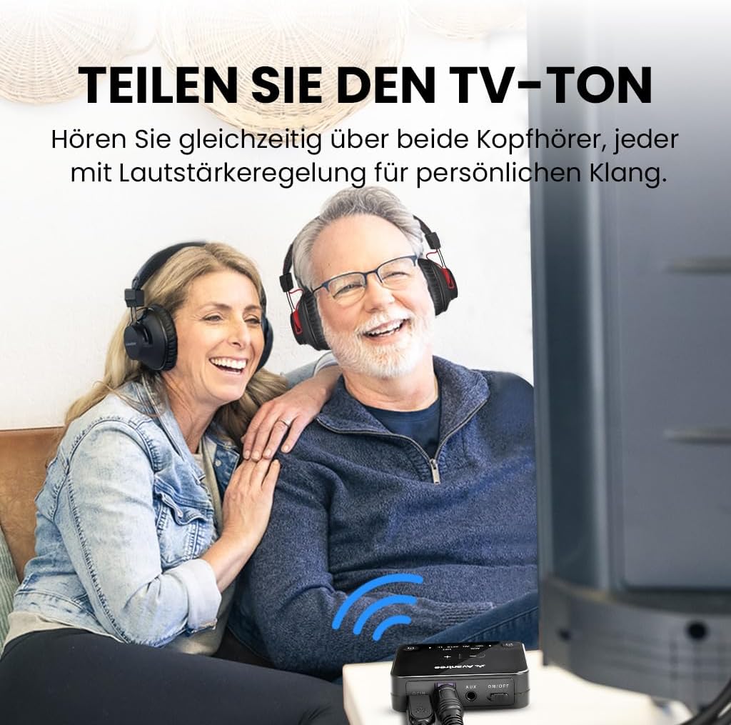 HT41899 Plus 2 TV-Kopfhörer mit Sender & Lade-Docks, HT41899 Plus 2