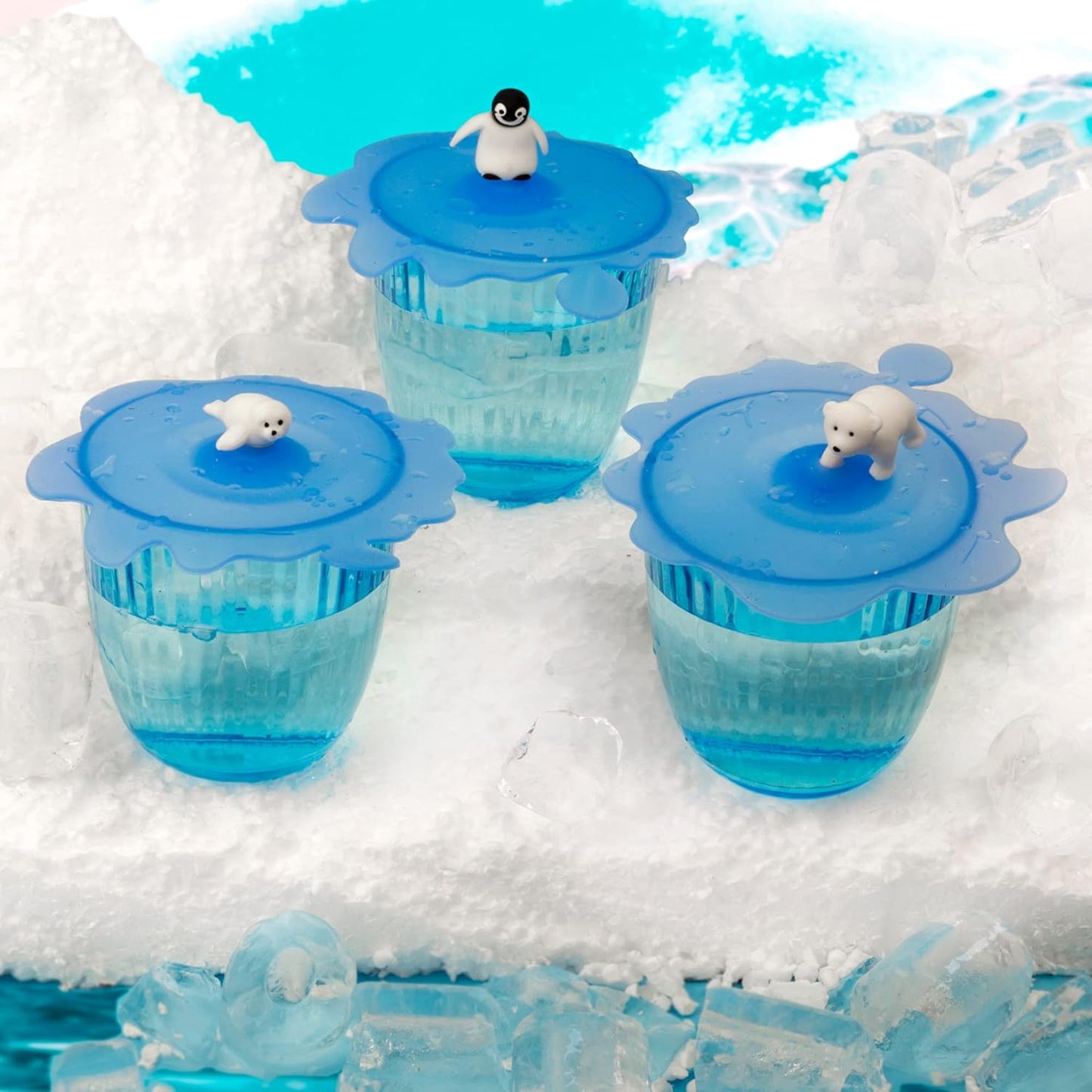 3-teiliges Glasabdeckungen-Set, Arctic Summer