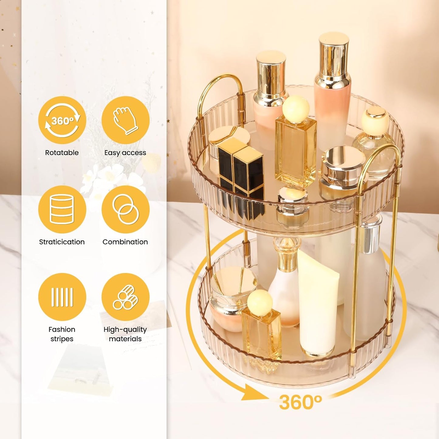 Make Up Organizer, Bernstein 2 Schicht