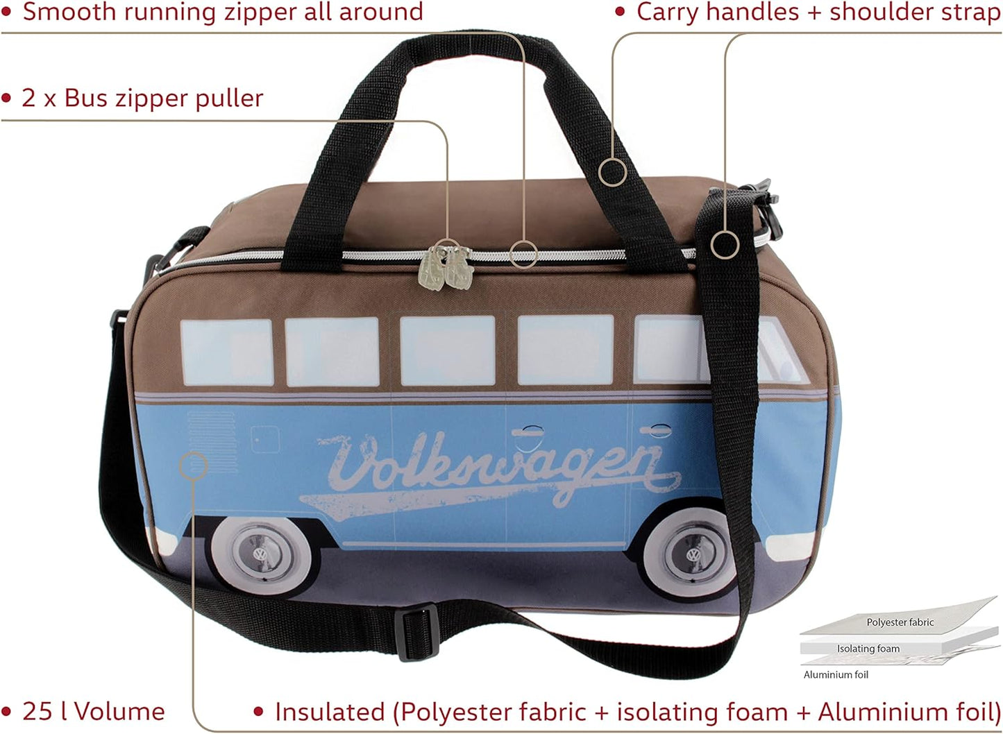 VW-Bus Kühltasche BUCB05, Petrol/Braun