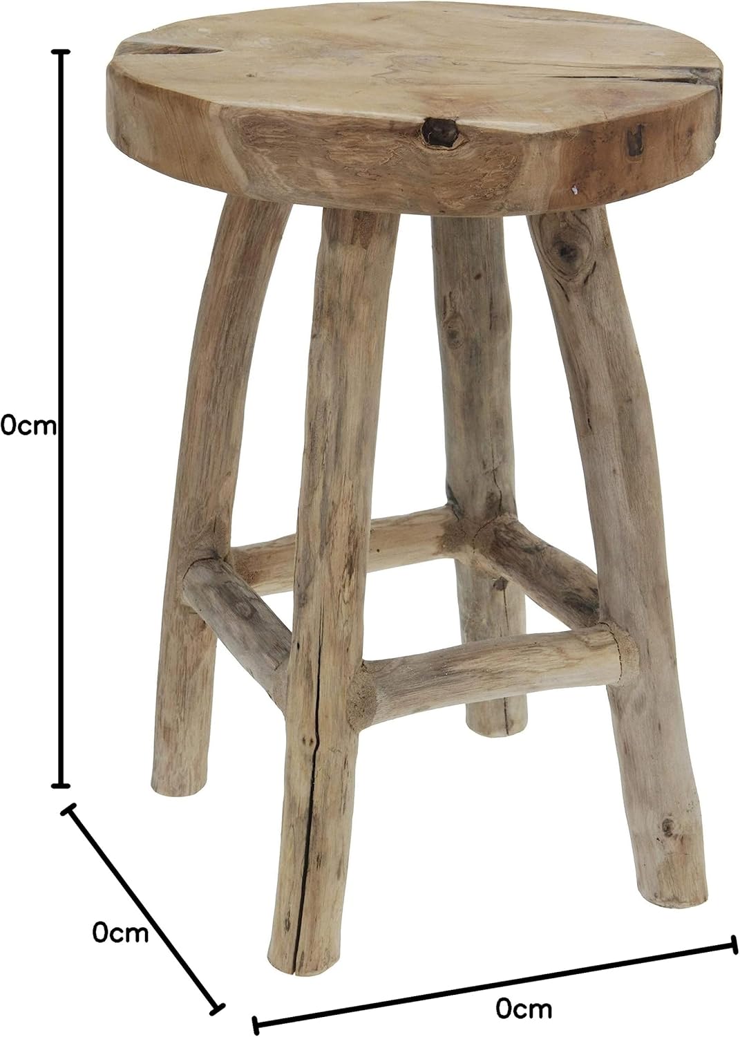 Beistelltisch aus massivem Teakholz, Braun