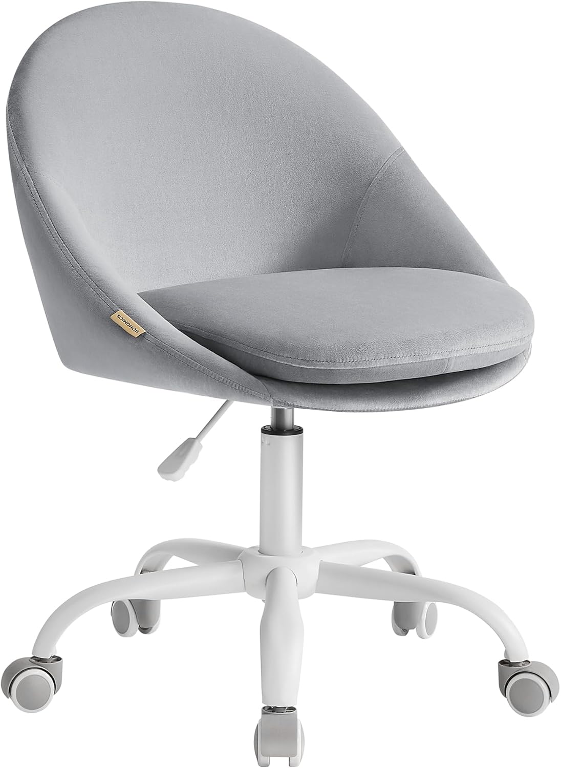 Höhenverstellbarer Homeoffice-Stuhl, Taubengrau Samt