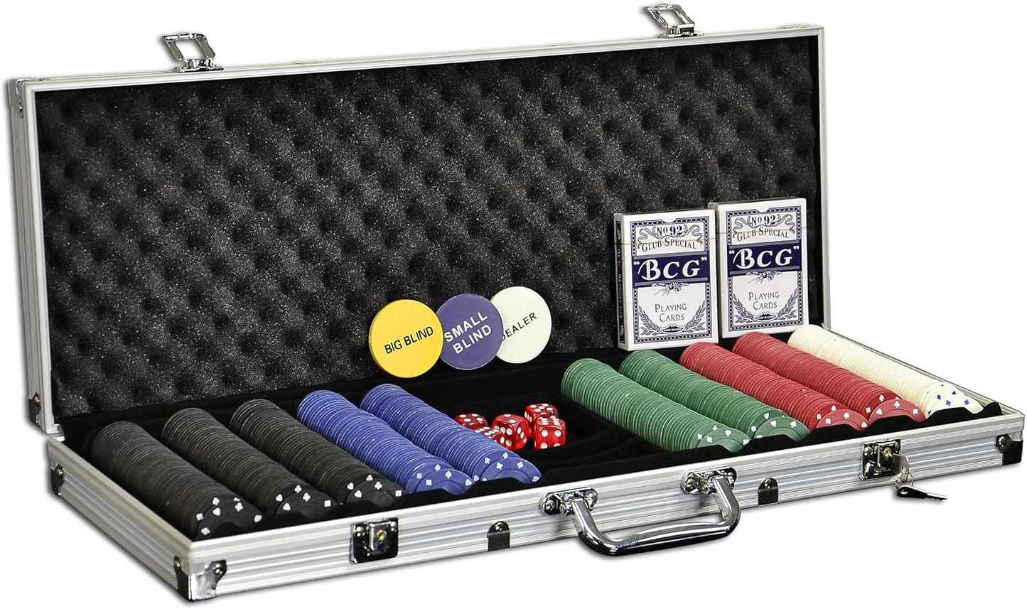 Pokerkoffer Set mit 500 Chips und Zubehör