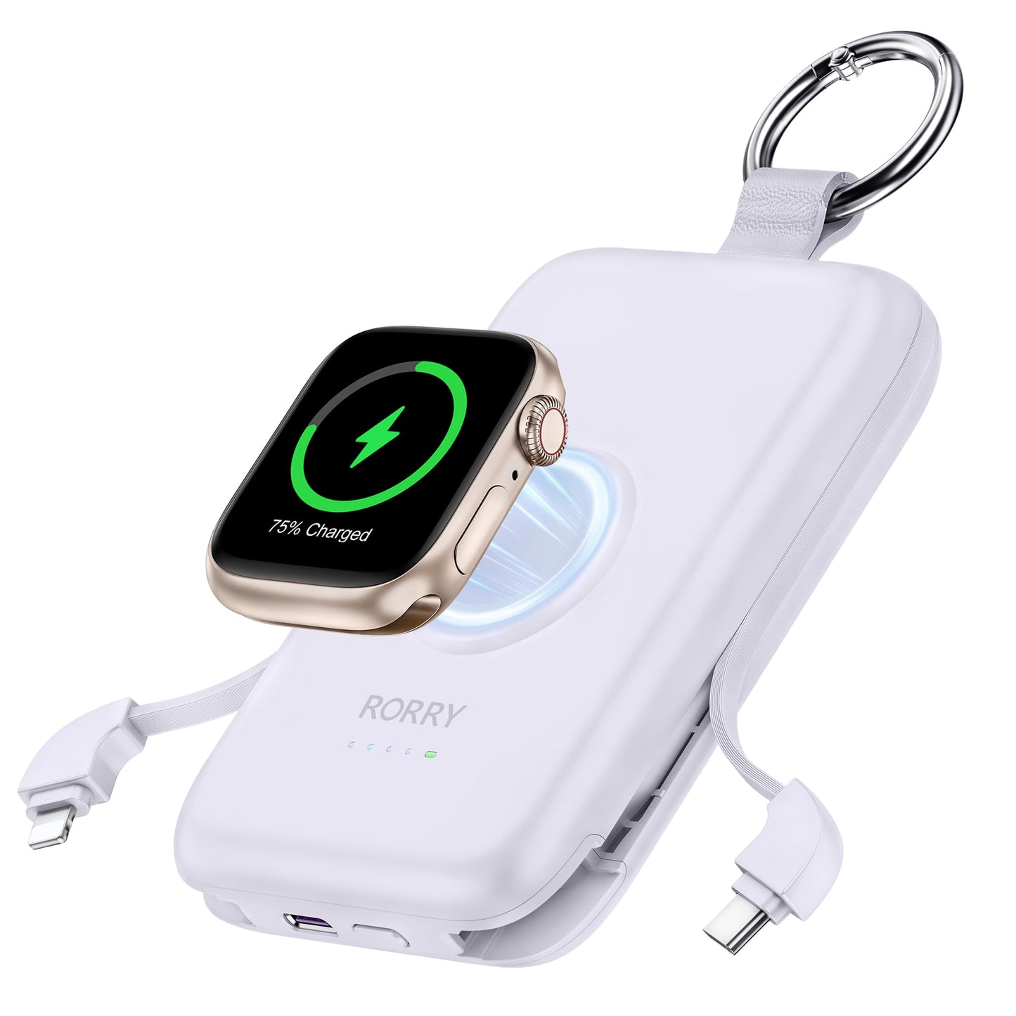 Powerbank mit Schnellladefunktion, Lila