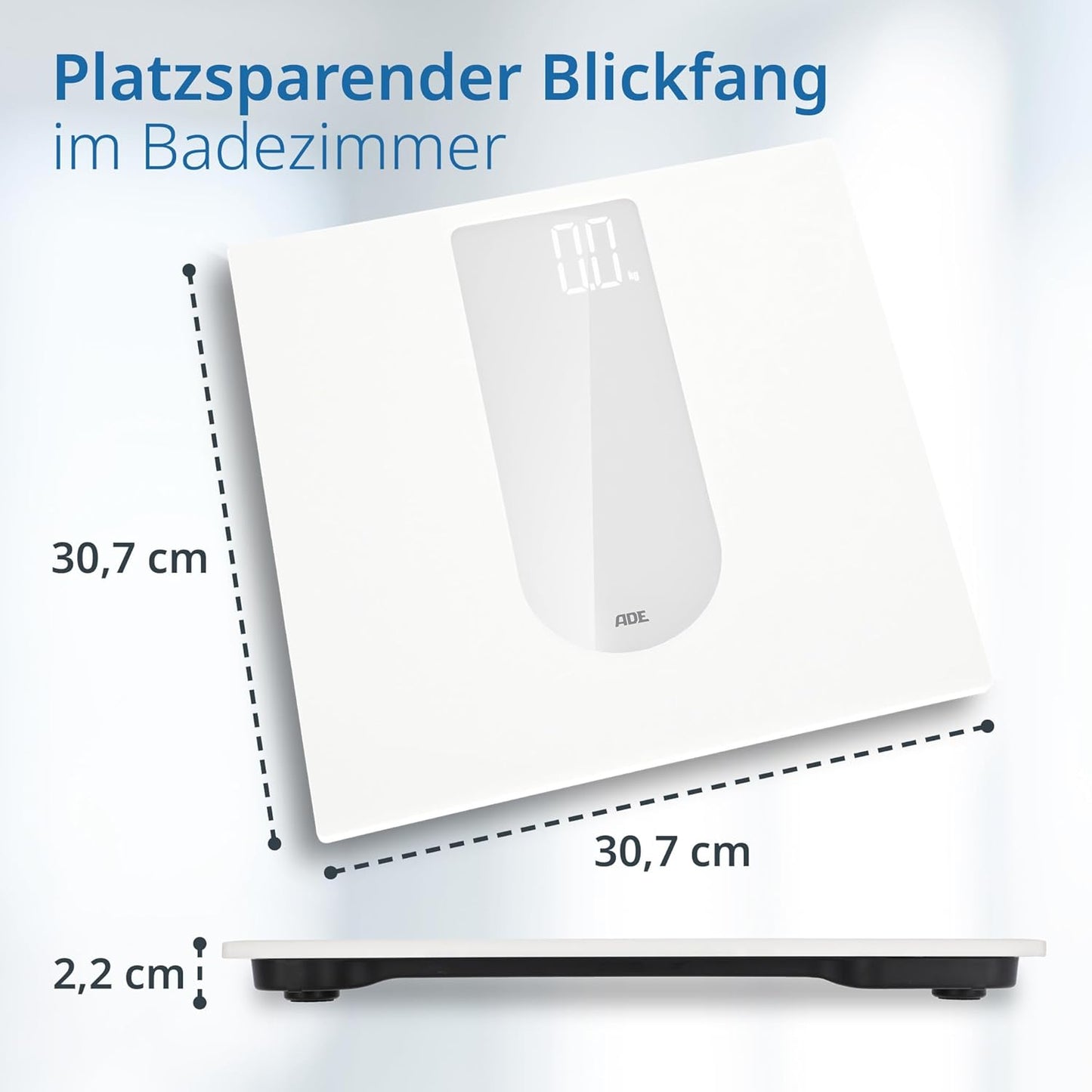 Digitale Personenwaage mit LED-Display, Weiss