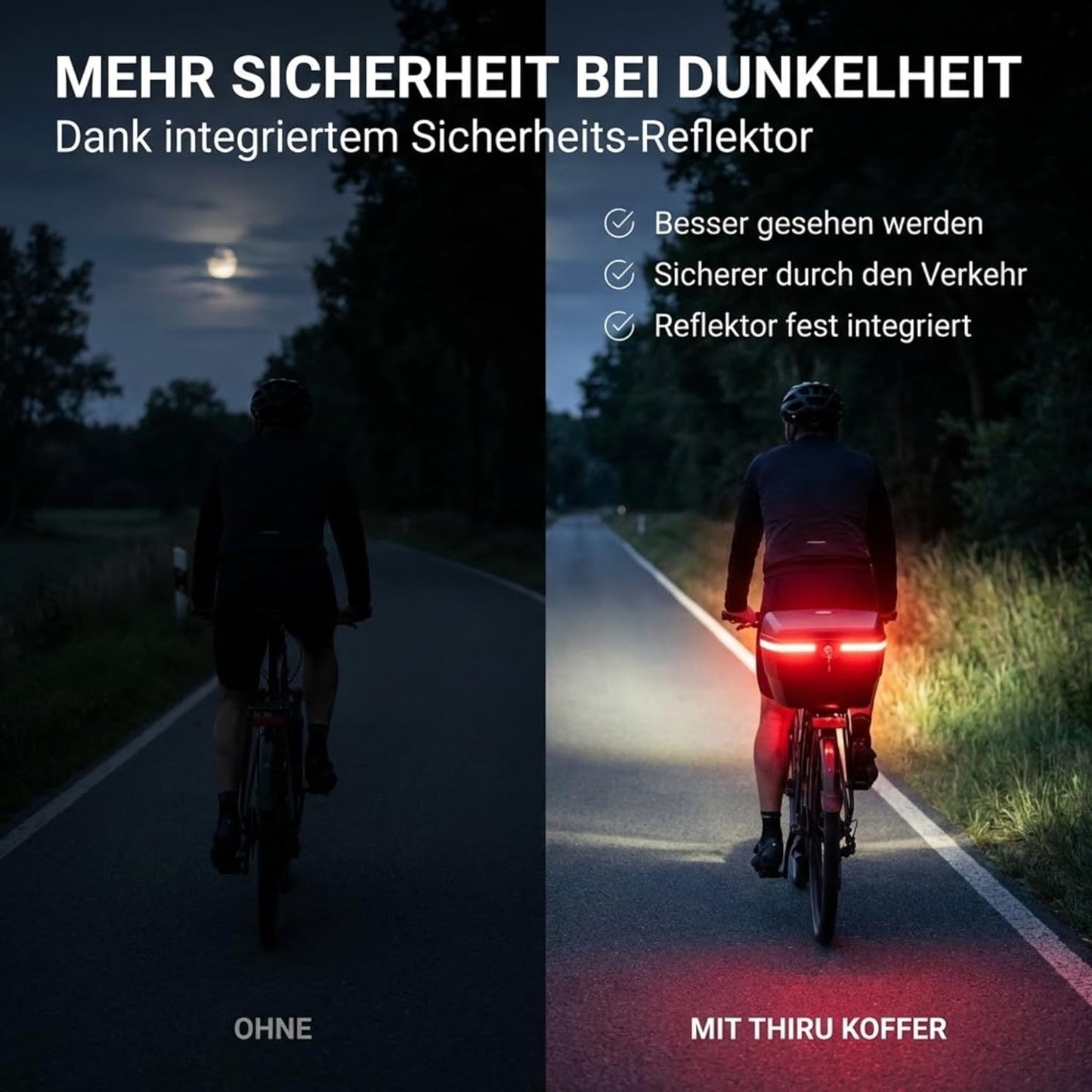 2-teiliges Touring-Tresor Fahrradkoffer-Set, abschliessbar & wasserdicht, Schwarz 2er Set