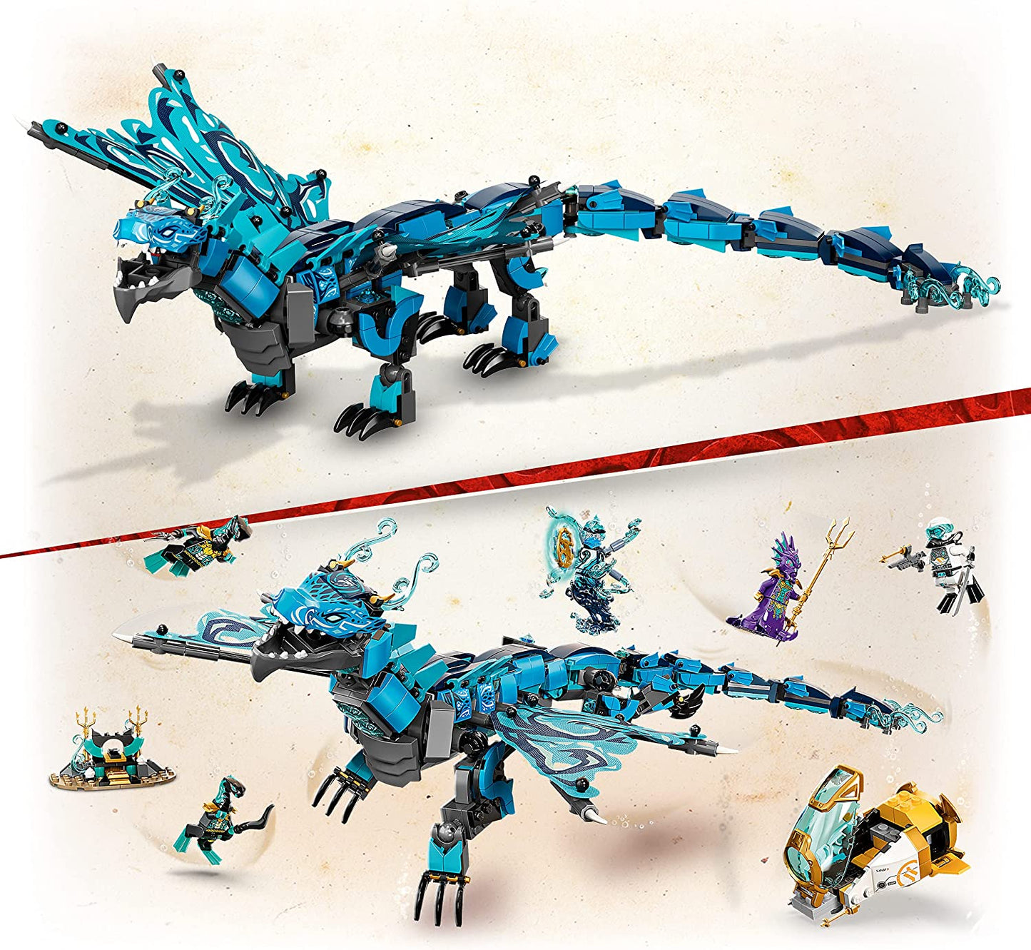 71754 Ninjago Wasserdrache, Konstruktionsspielzeug, Standard Verpackung Single