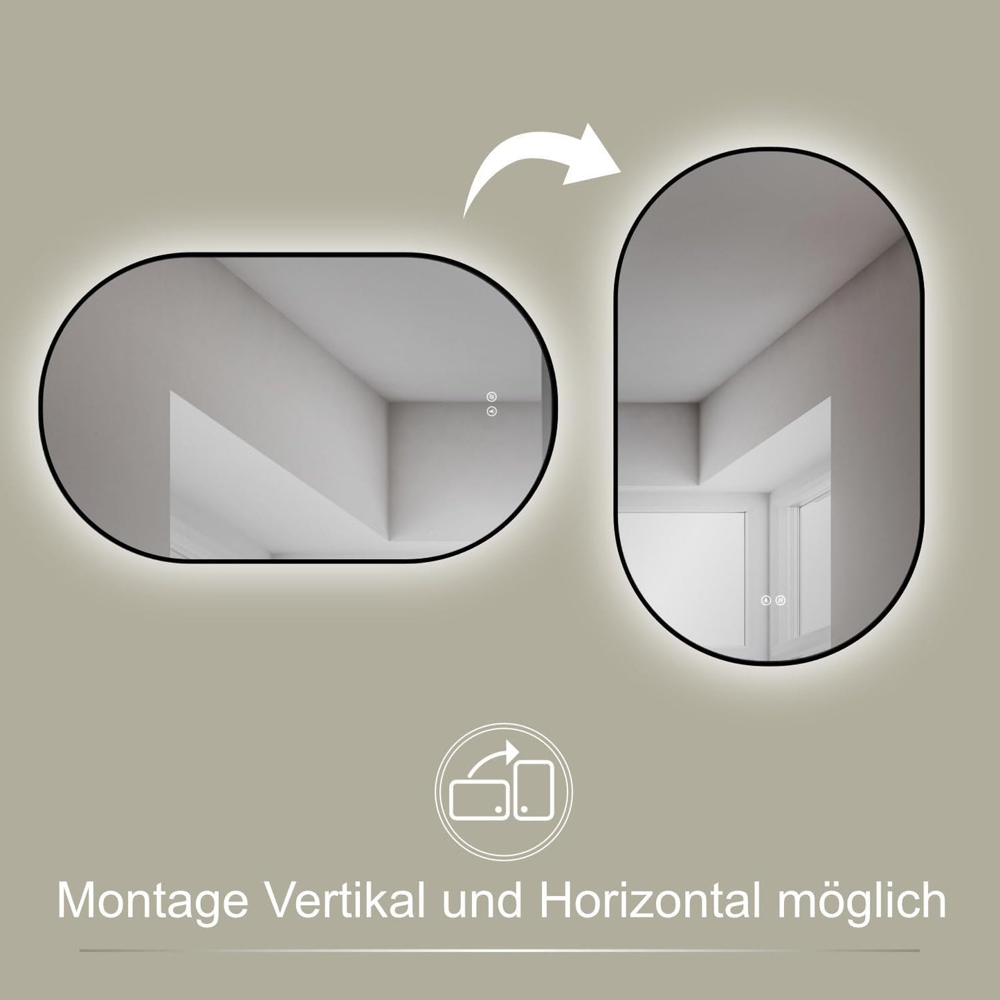 Badspiegel mit LED-Beleuchtung