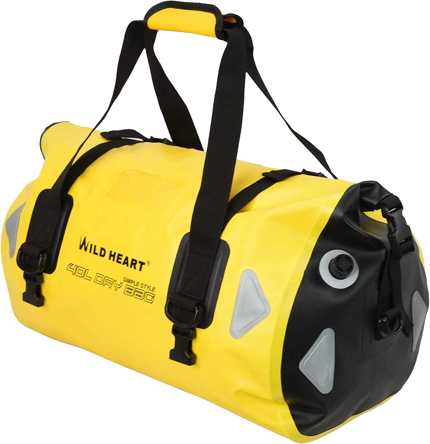 Wasserdichte Reisetasche mit Schultergurten, Gelb 66L