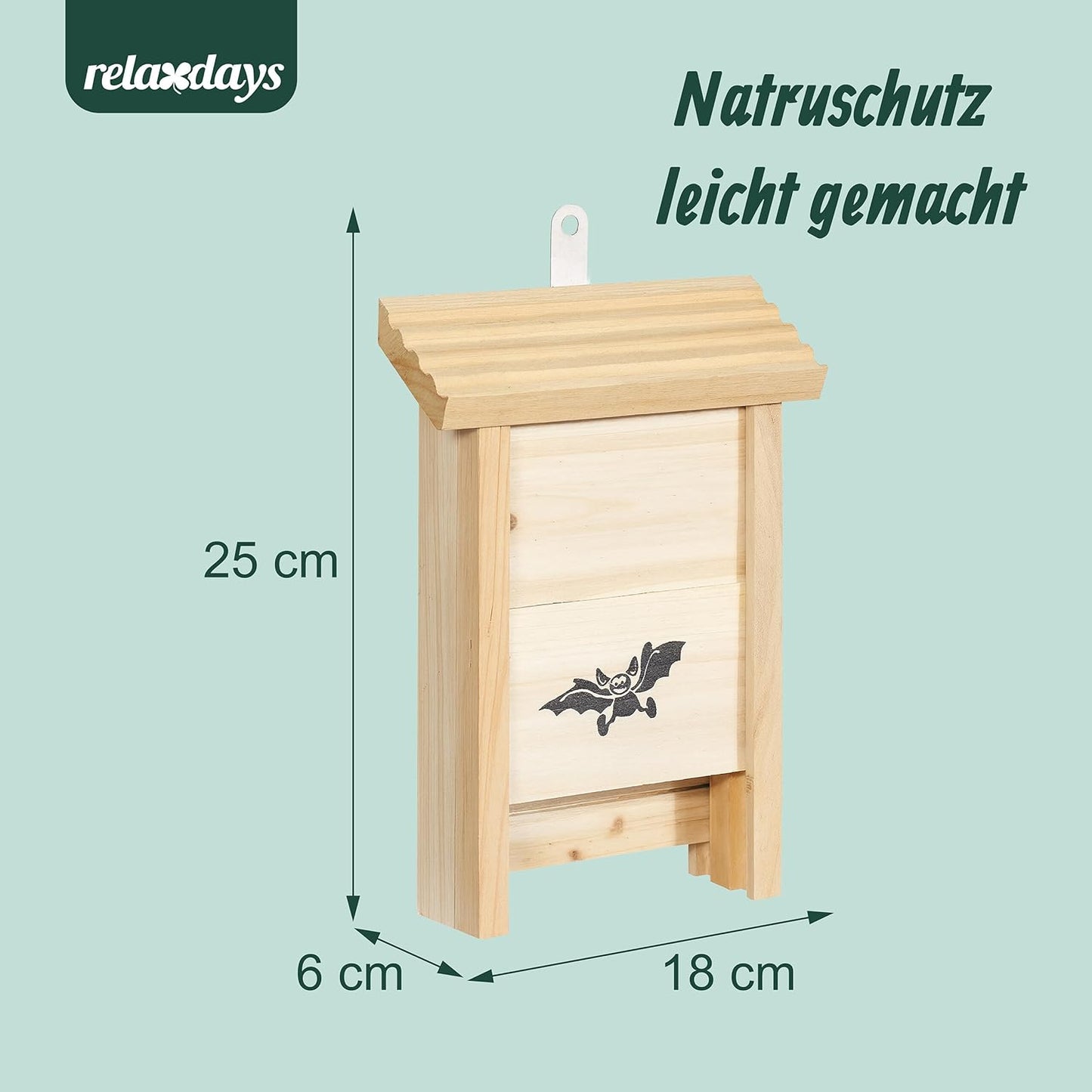 4-teiliges Fledermauskasten-Set, Natur