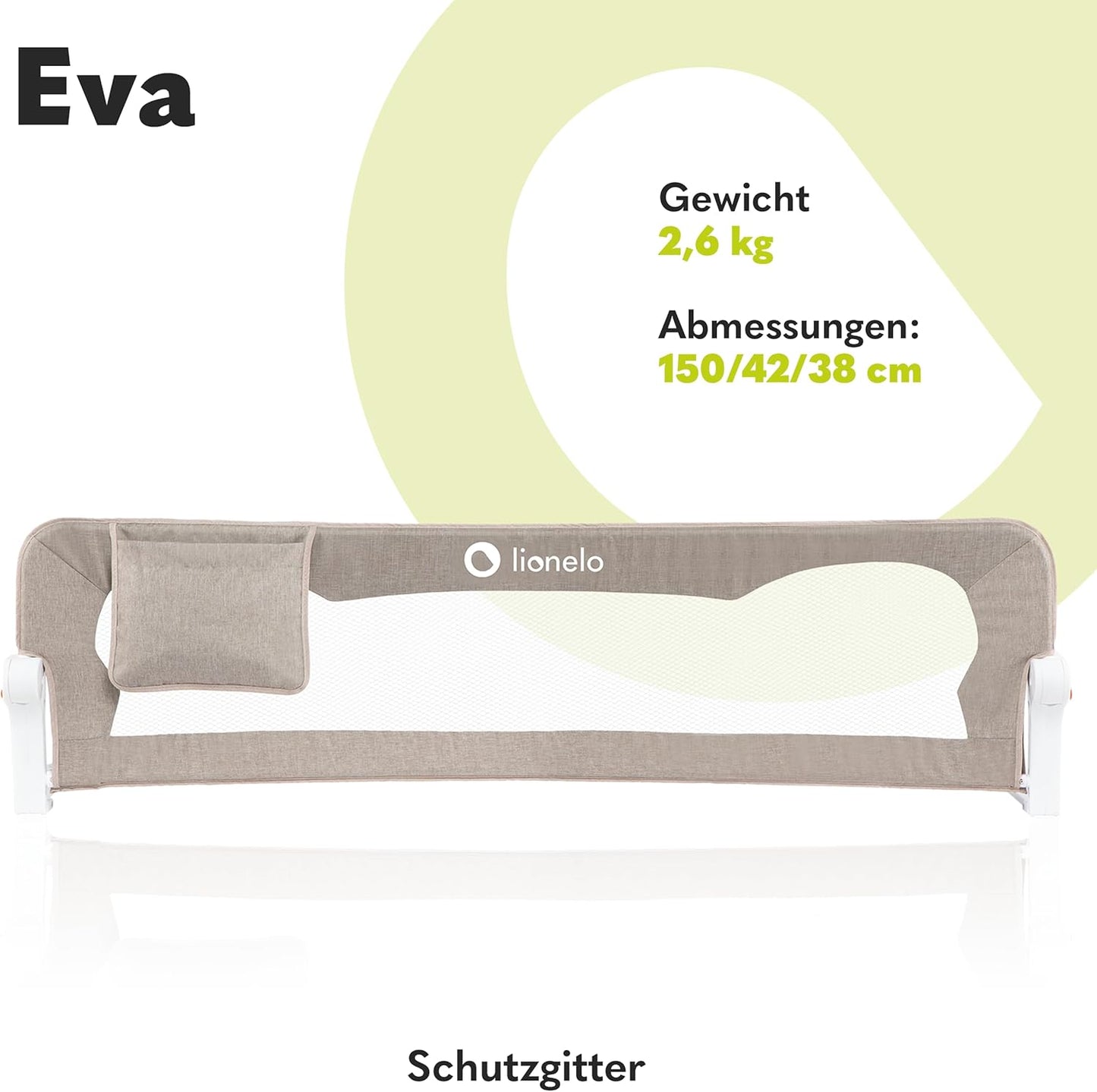 Rausfallschutz Bettgitter klappbar 150 cm, Beige Melange