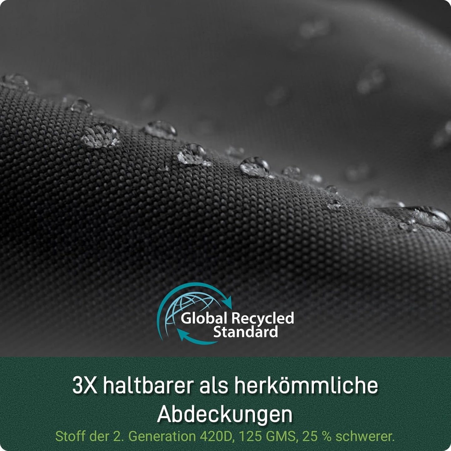Gartenliege Abdeckung Wasserdicht & Reissfest, Schwarz 200x75x40/70cm 1