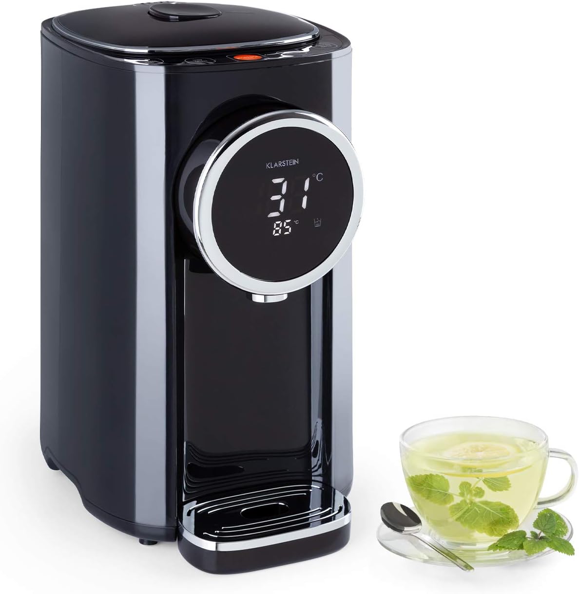 Heisswasserspender mit LCD-Display, Schwarz