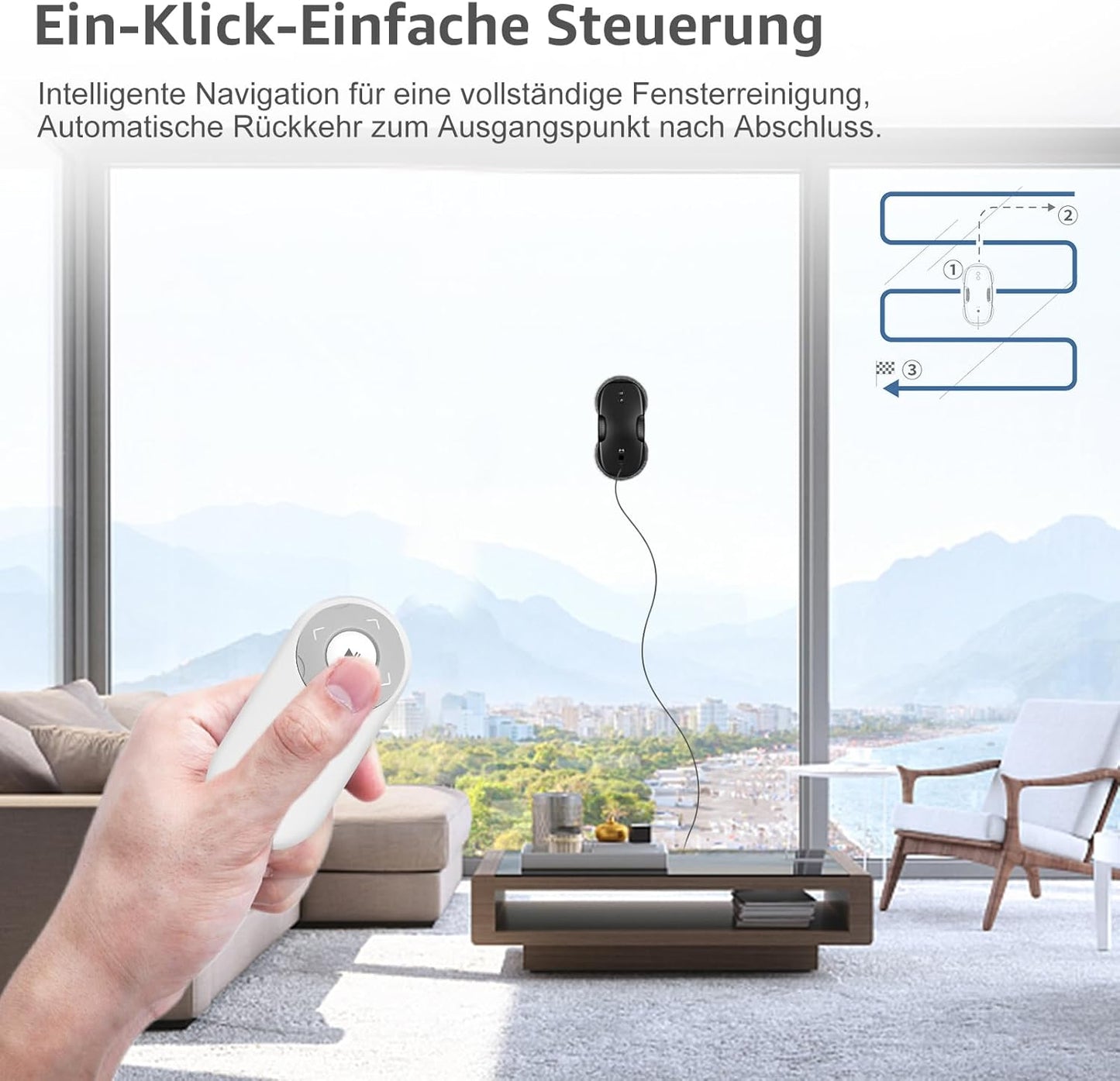 DDC5 Fensterputzroboter, Schwarz Ddc5