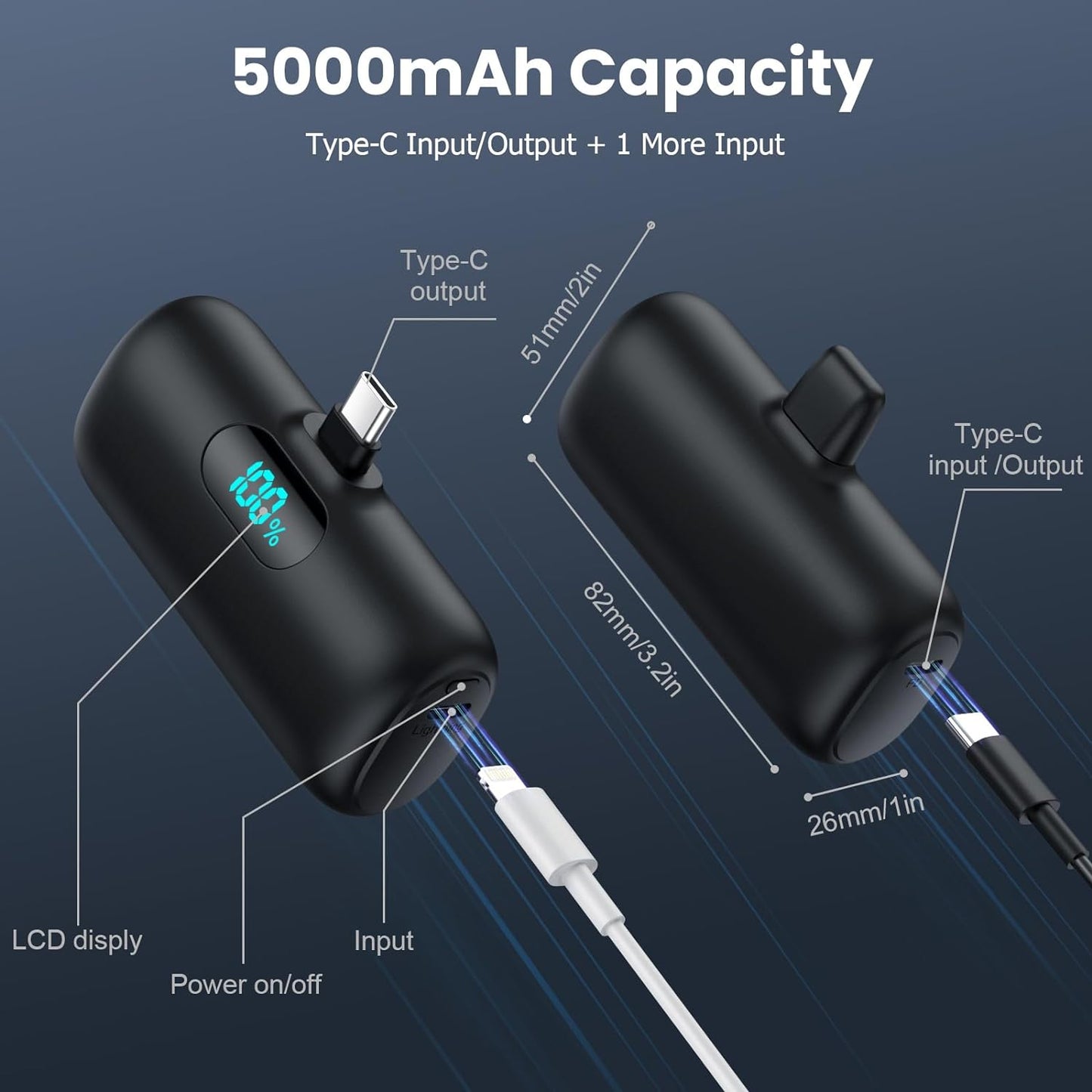 Powerbank USB C, A-Schwarz