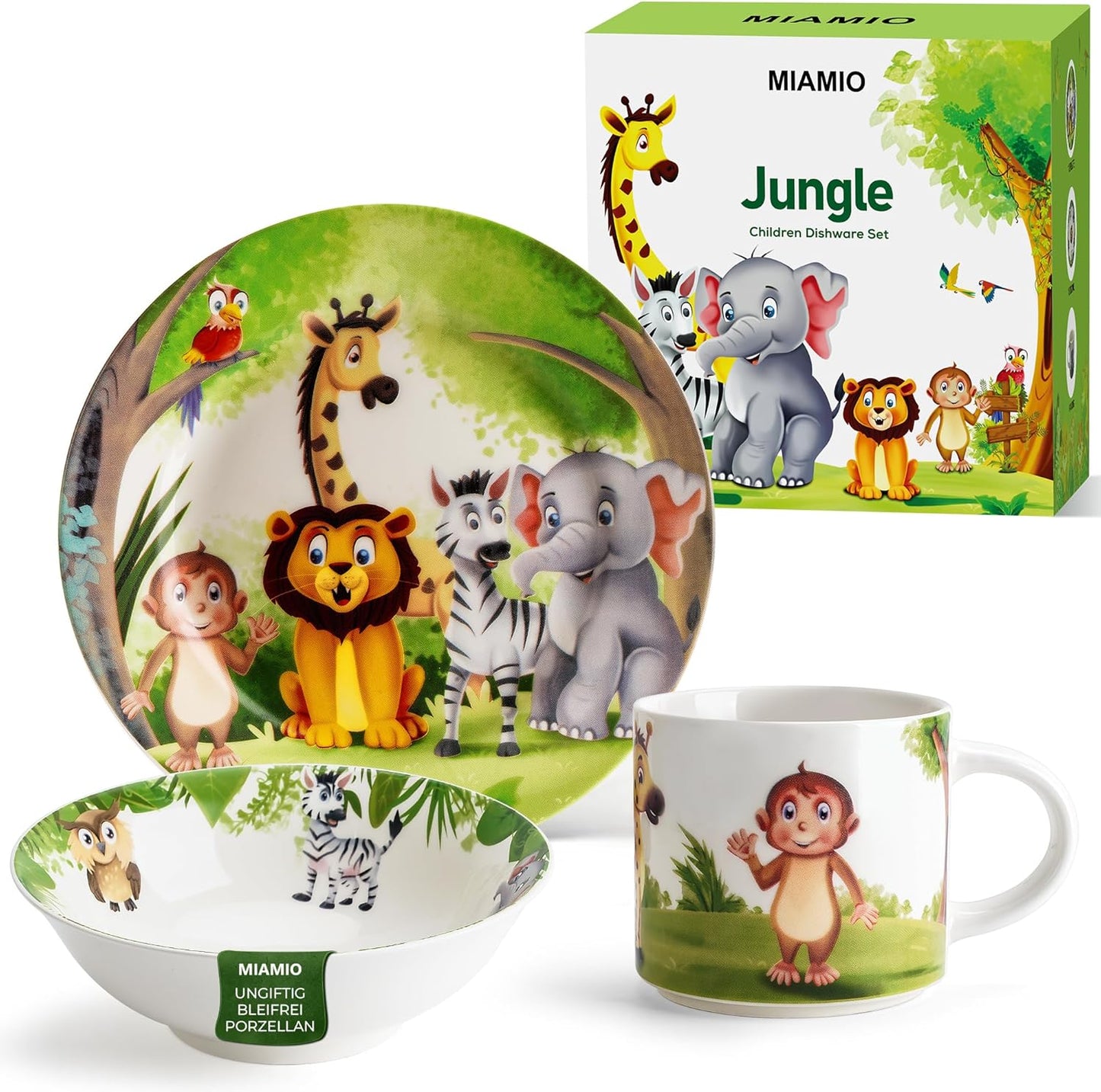 3er-Kindergeschirr-Set Dschungel, Dschungel