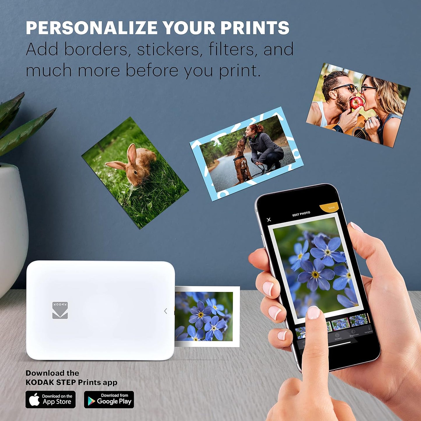 Step Slim Sofort-Smartphone-Fotodrucker, Drucker Weiss