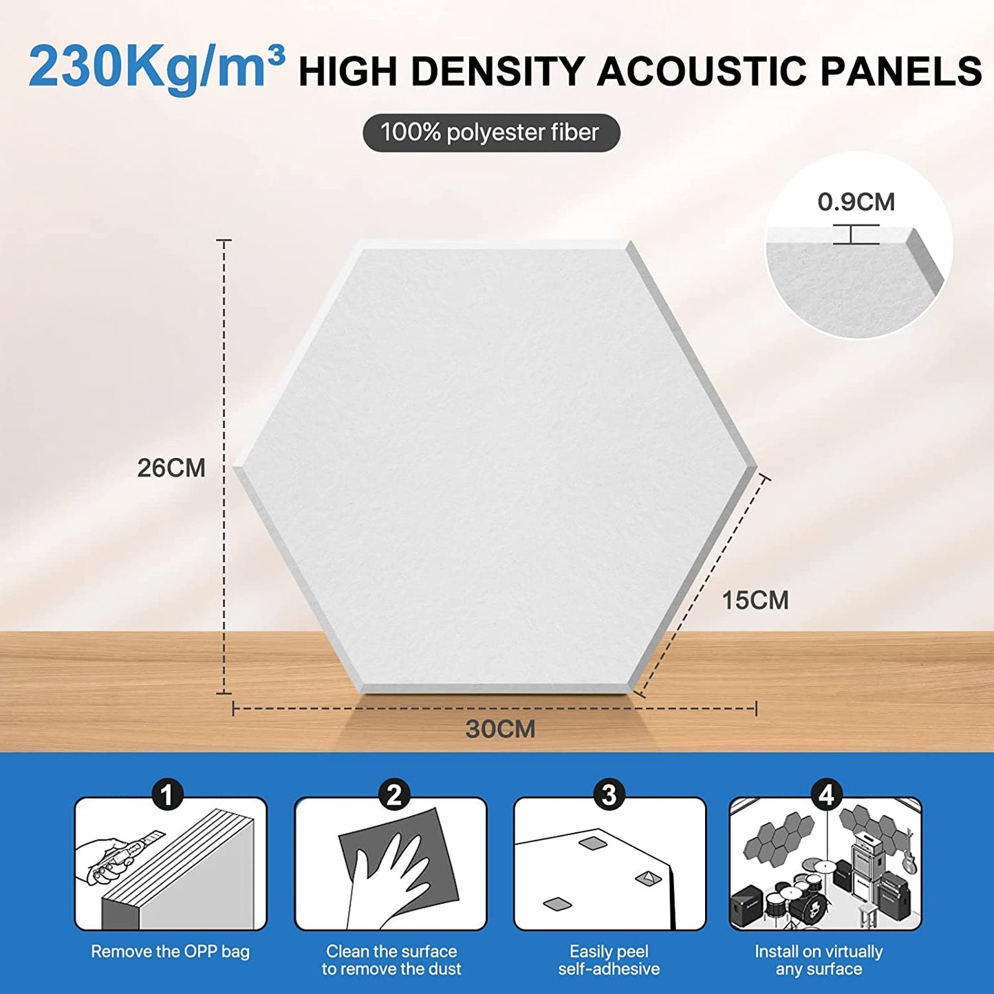 Hexagon Akustikplatten