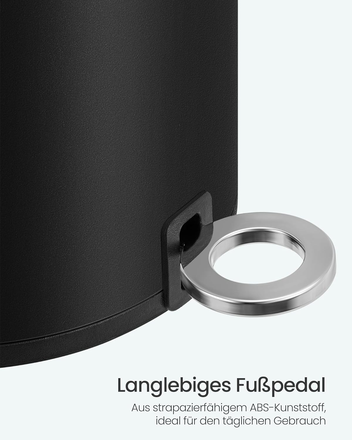 Kosmetikeimer mit Softclose-Deckel, 6 L Tintenschwarz