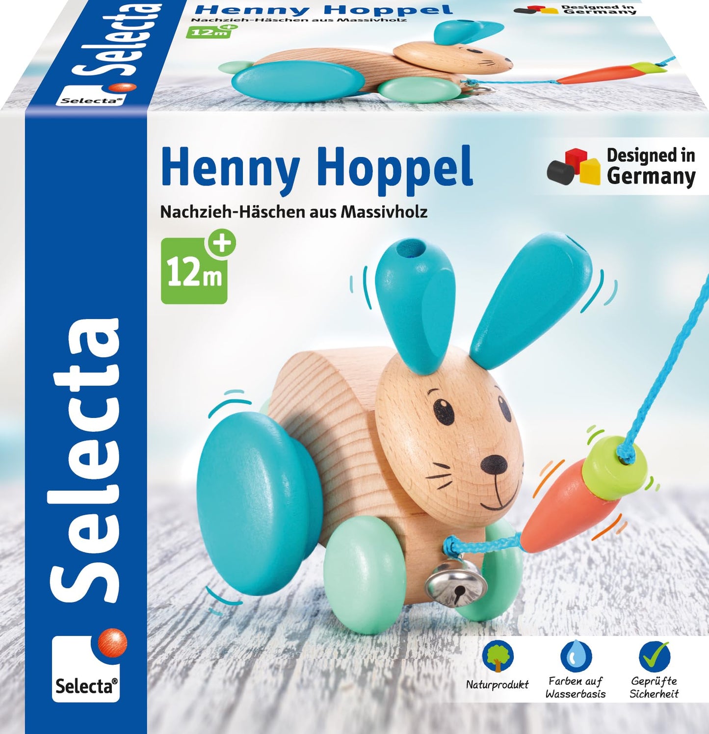 Nachzieh-Hase Henny Hoppel 13cm