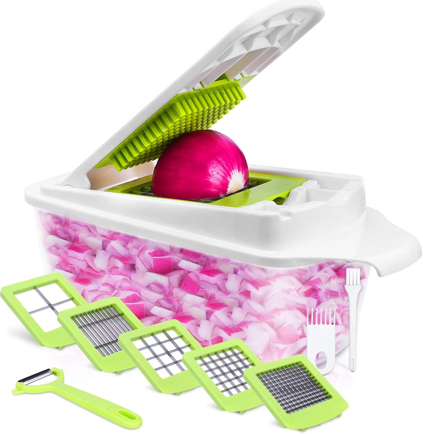 12-in-1 multifunktionales Gemüseschneider-Set, 12-teilig inkl. Sparschäler