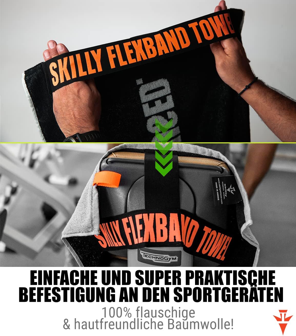 Fitness-Handtuch mit Antirutsch-Funktion FBT120, Shadow Black 120x50cm