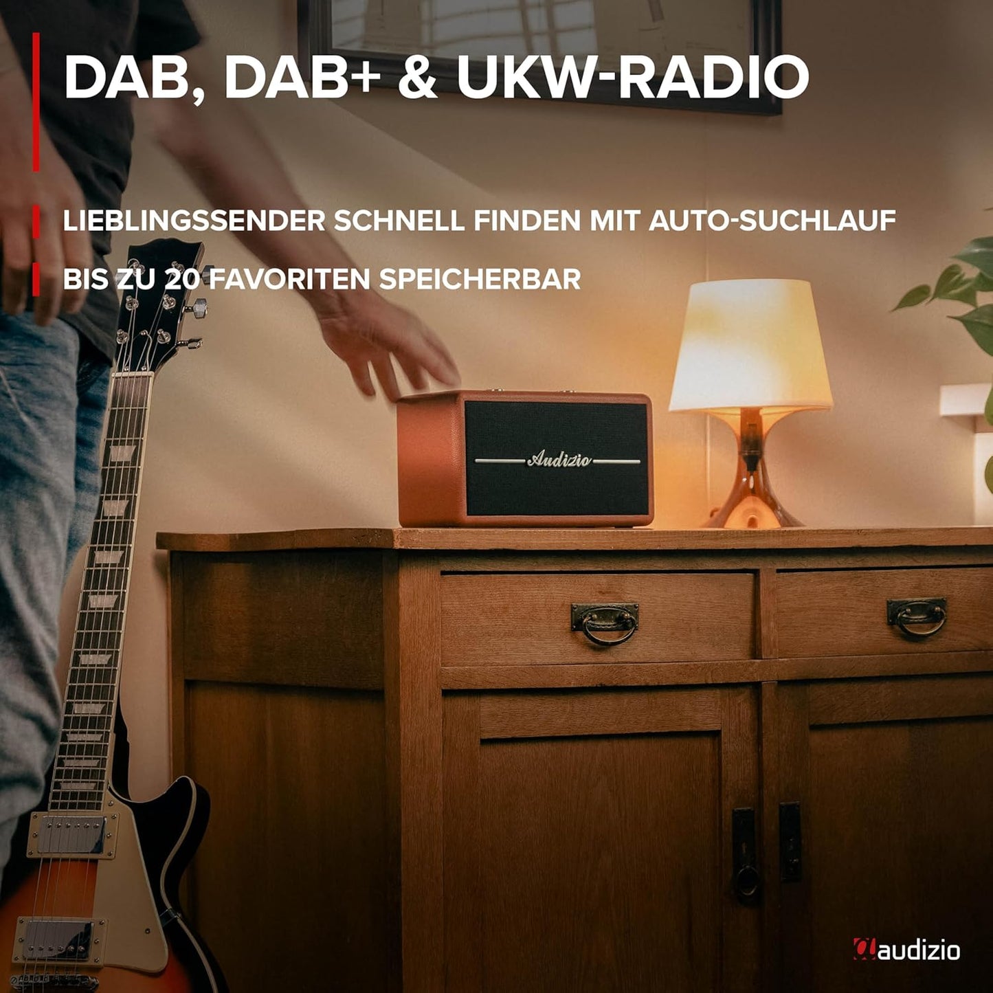 Leder Vintage DAB+ Radio, Braun
