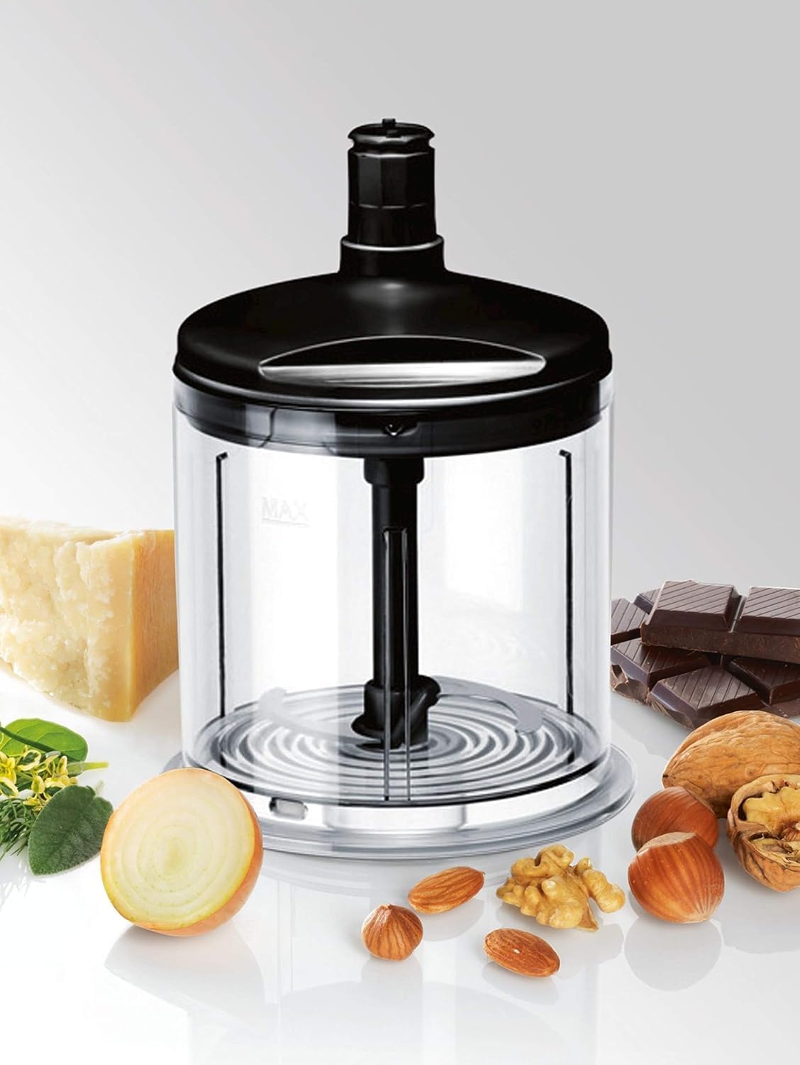 Handmixer mit Rühr- und Knethaken, Schwarz / Chrome