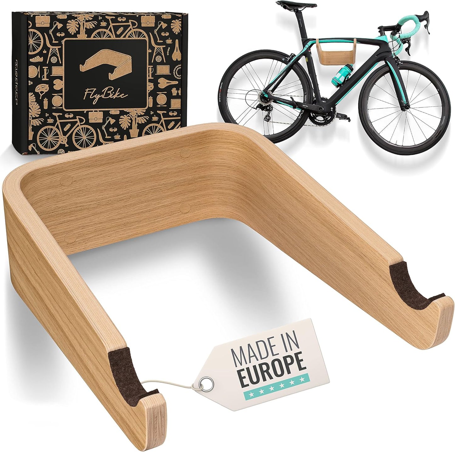 Wandhalterung FlyBike M, M (bis 62cm Lenkerbreite) Eiche | Jurabraun