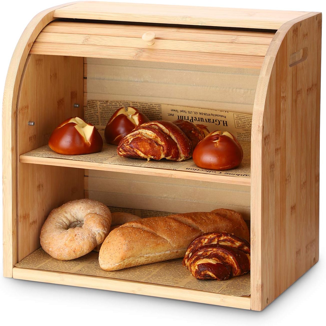 2-stöckiger Brotkasten mit herausnehmbarer Schicht