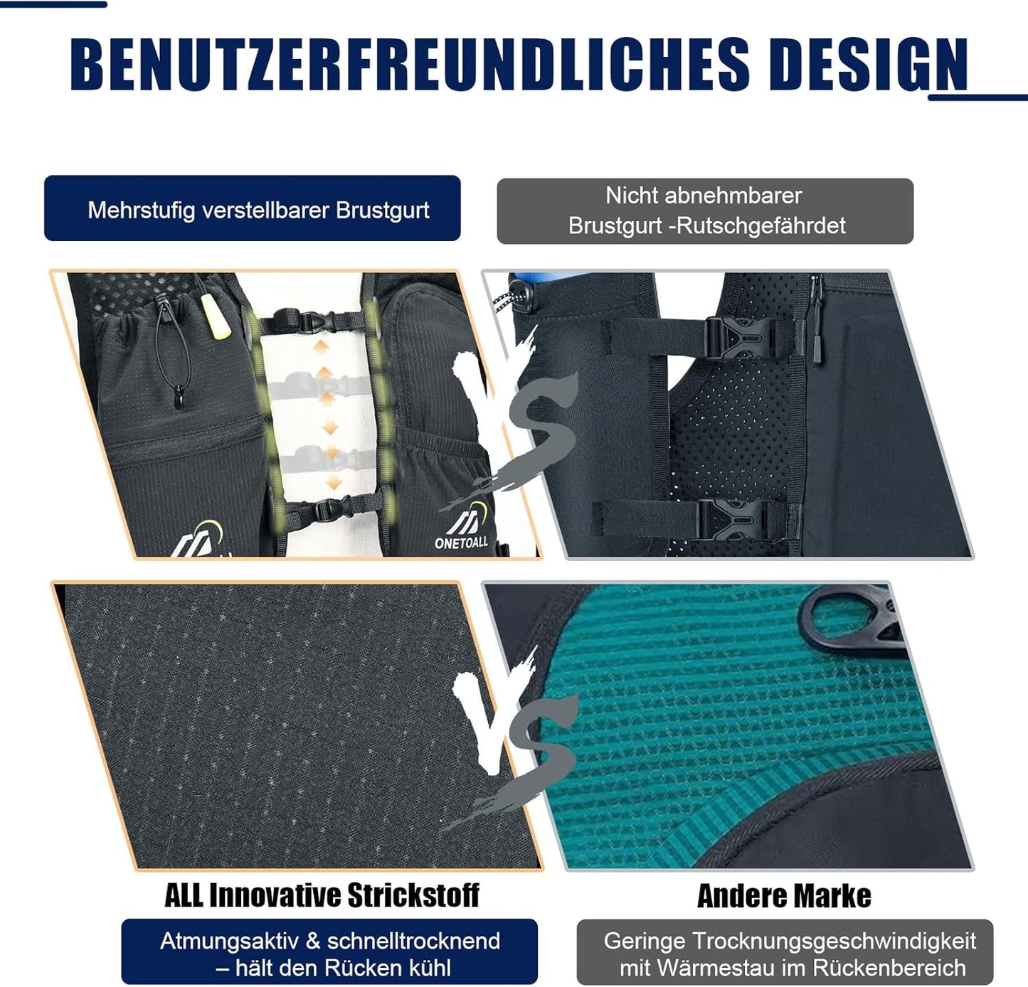 Trinkrucksack mit Trinkblase, dunkelgrau mit trinkblase