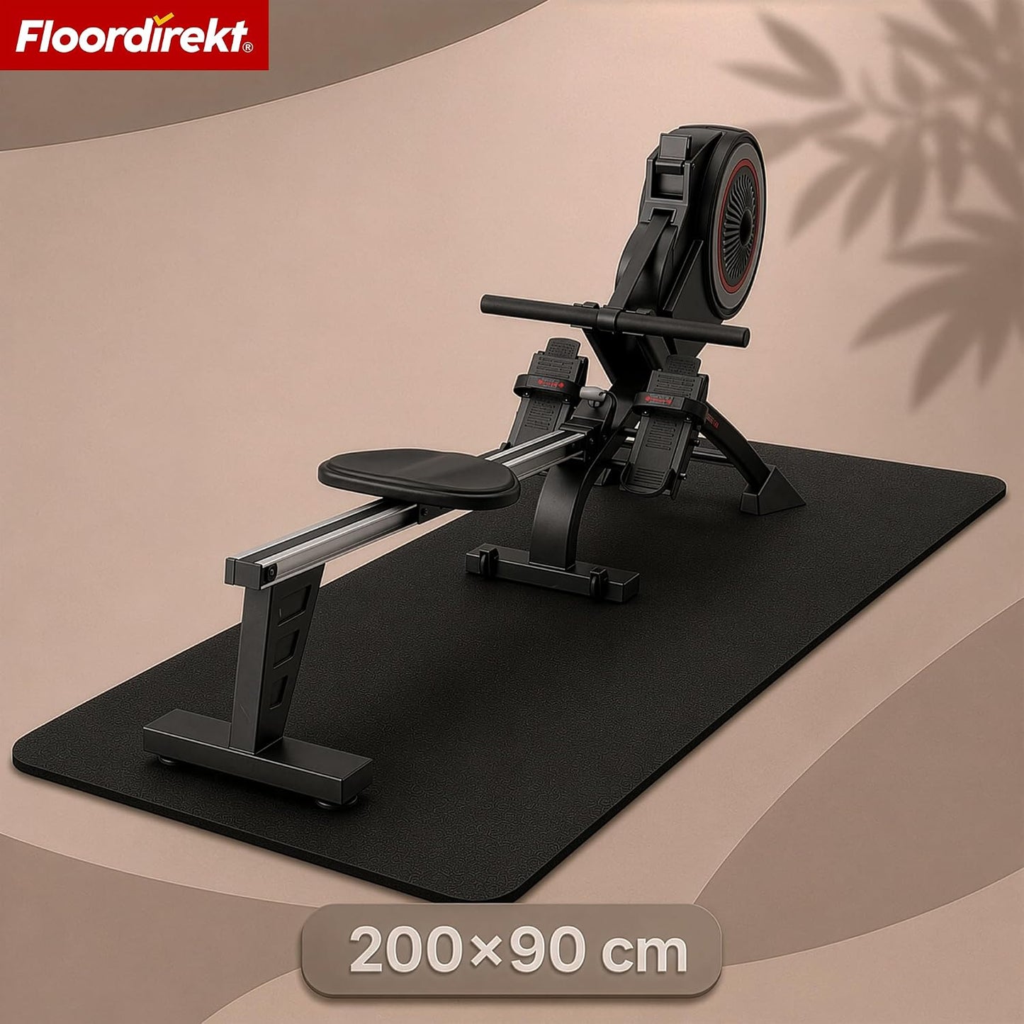 Bodenschutzmatte für Fitnessgeräte 200×90 cm, schwarz 200 × 90 cm