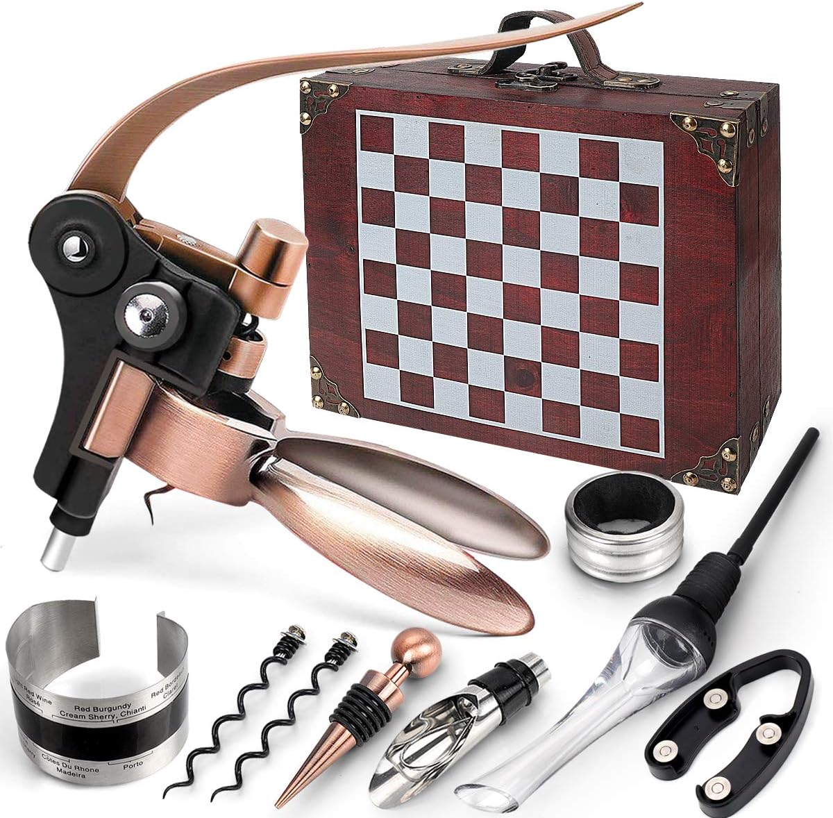 Korkenzieher Geschenkset in Holzkiste (Sommelier-Set), Style 01