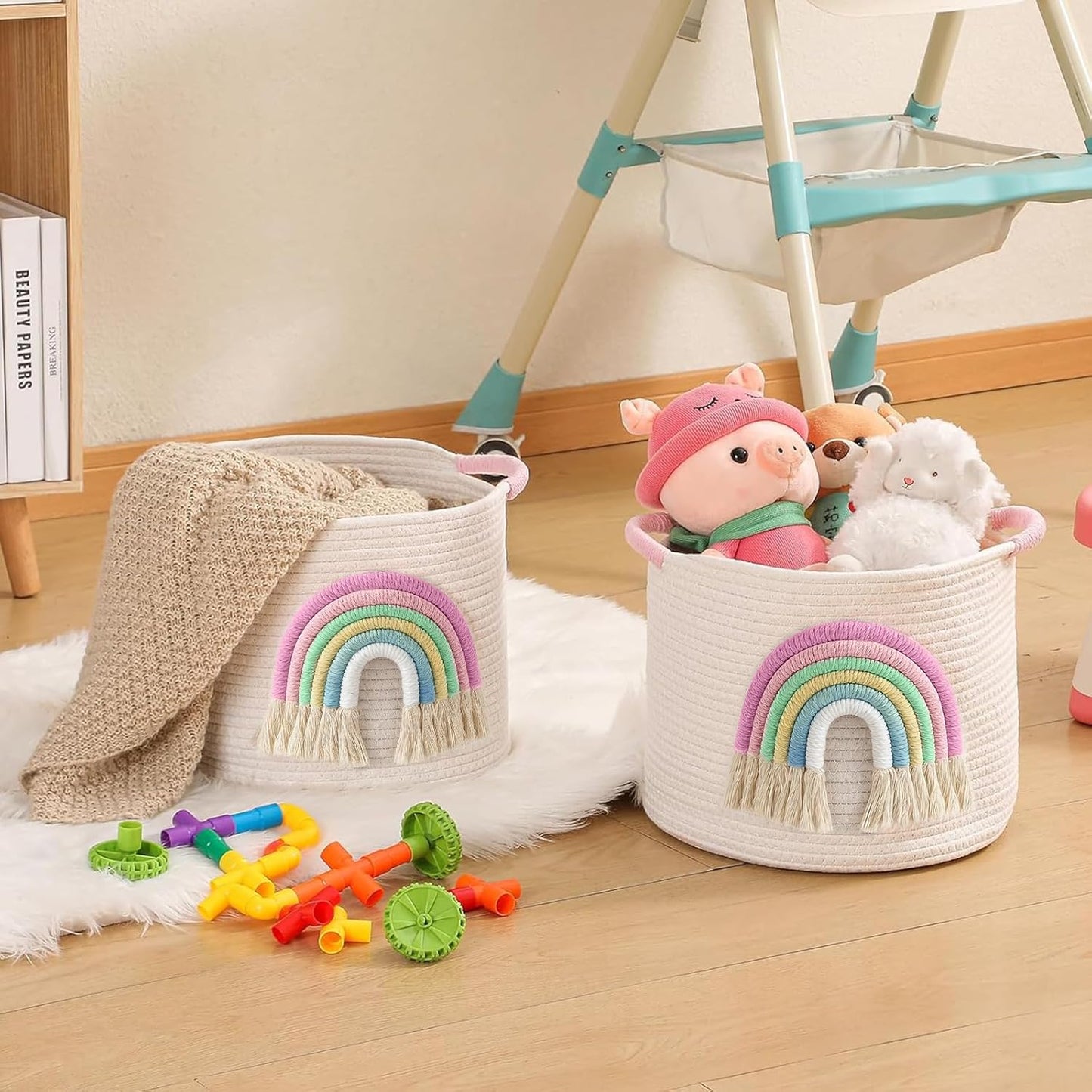 3D-Regenbogen Spielzeug-Aufbewahrungskorb, 3d-regenbogen