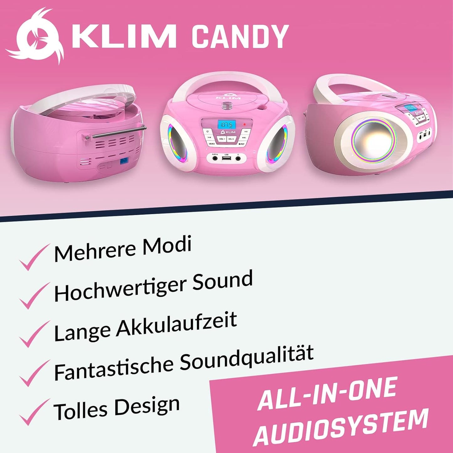CD-Player für Kinder, Rosa