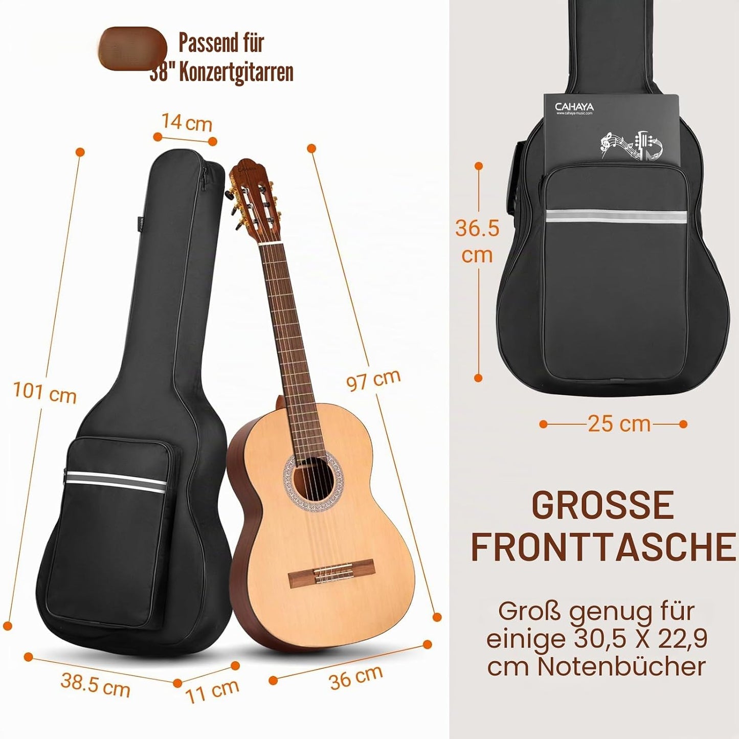 Konzertgitarrentasche Gigbag CY0288, wasserdicht, 6 mm gepolstert