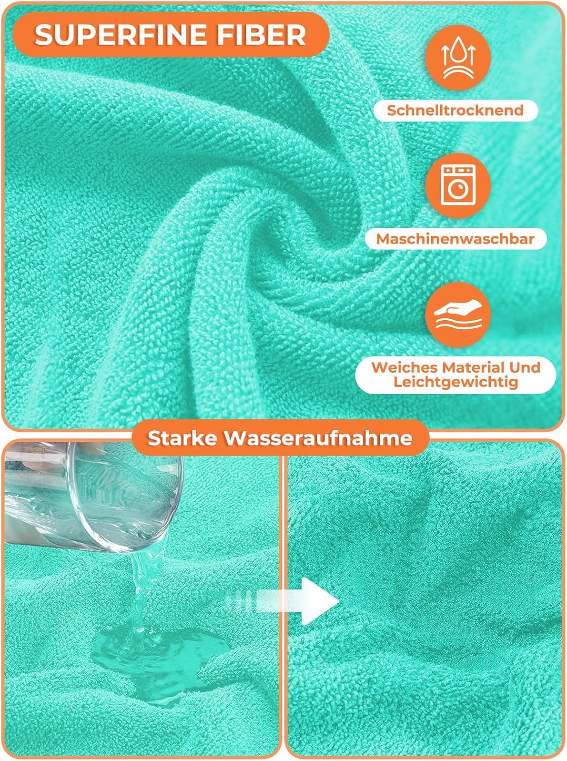 Hundebademantel mit Handschuhen, XL Blau