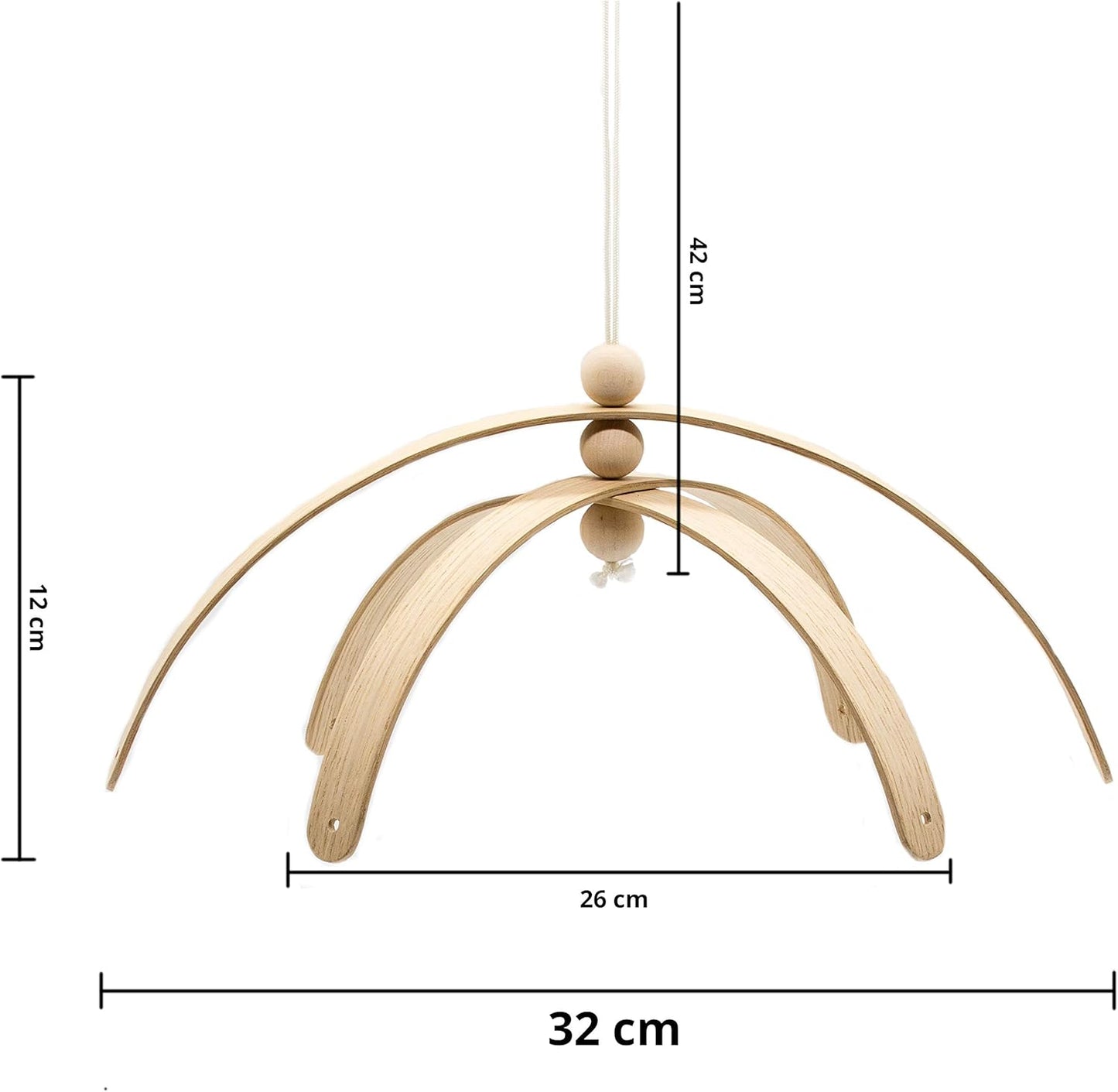6-armiges Mobile, Eiche