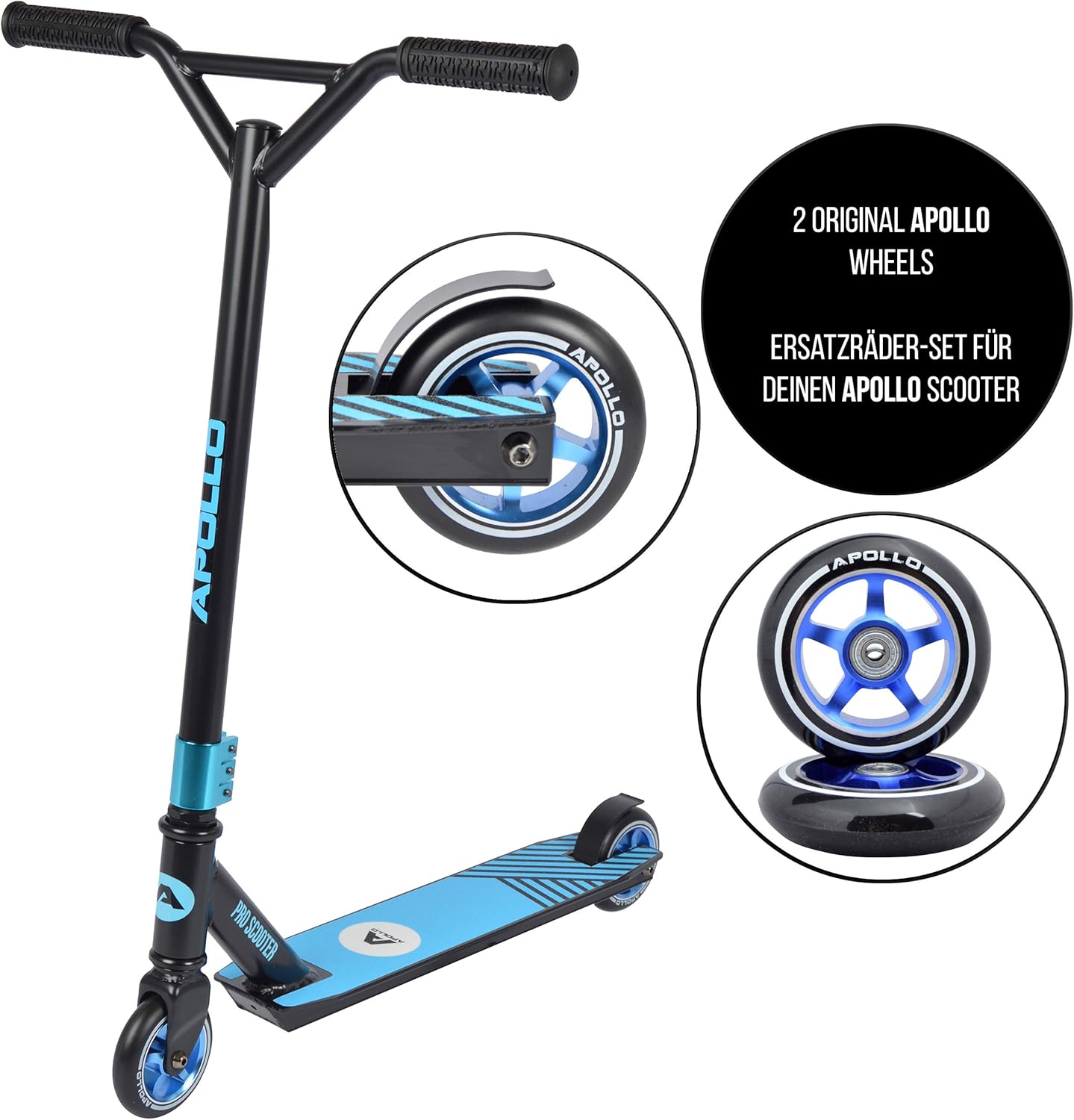 Stunt Scooter Ersatzräderset, 100mm - Blau