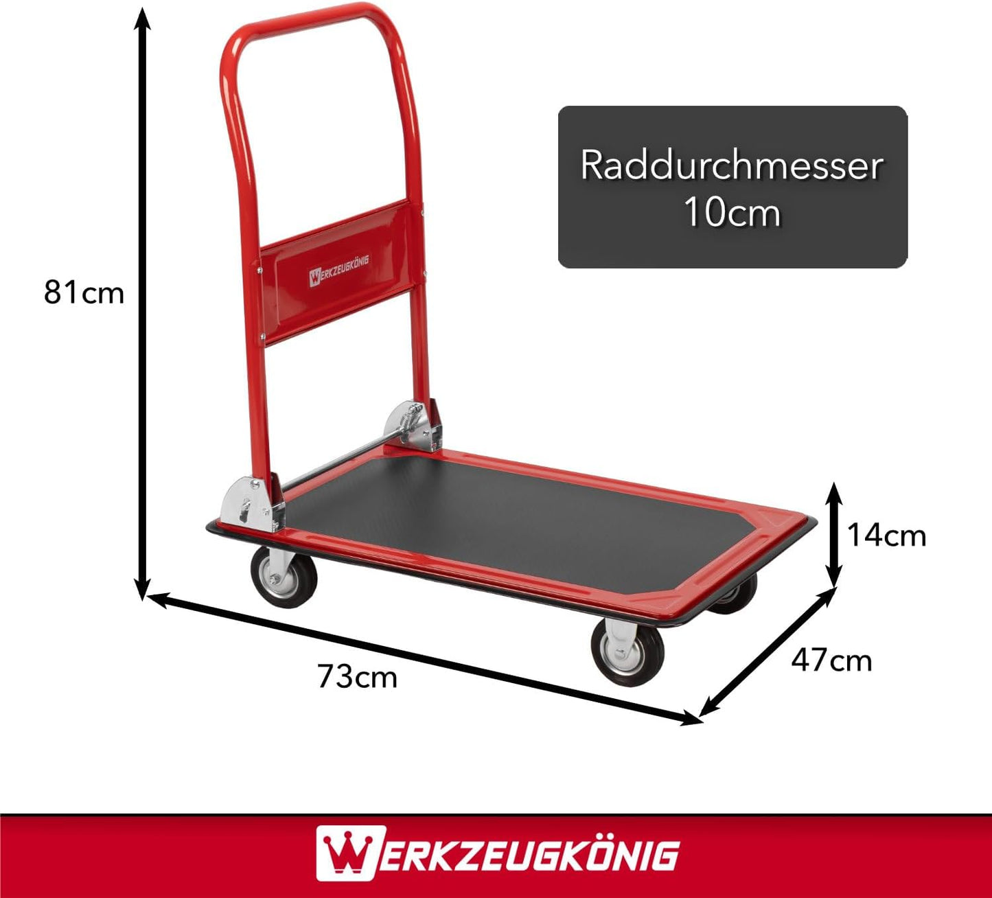 Klappbarer Plattformwagen mit Anti-Rutsch Ladefläche
