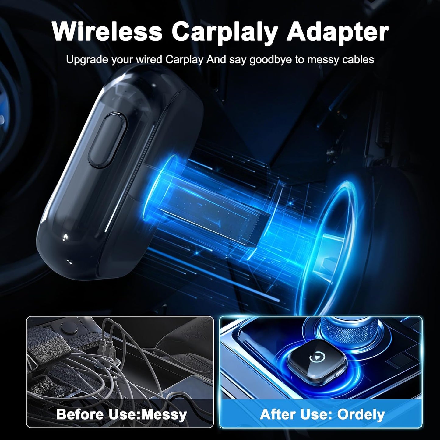 CarPlay Wireless Adapter mit Instant Switch, black01