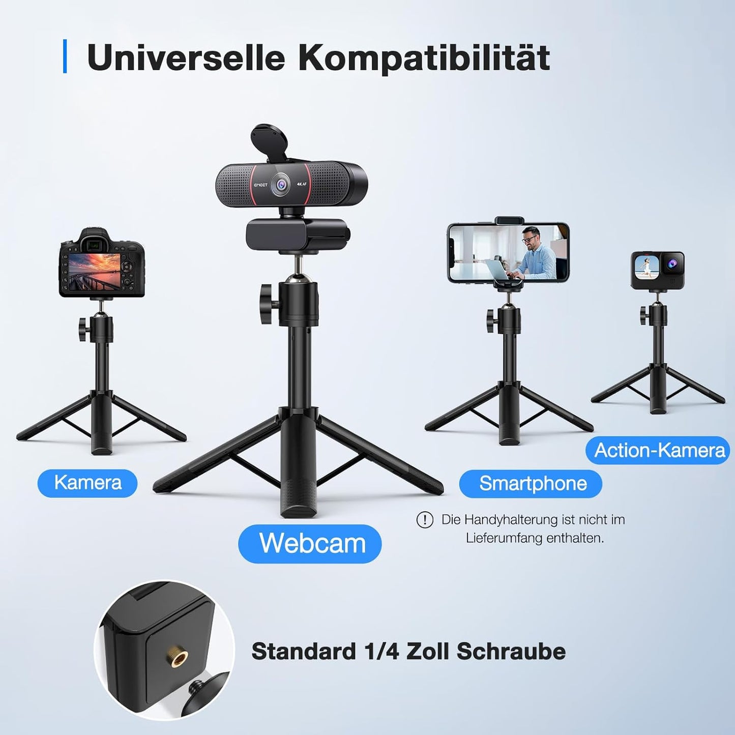 C960 UHD Webcam mit Autofokus und Dual Mikrofon, C960 4K Kit Schwarz