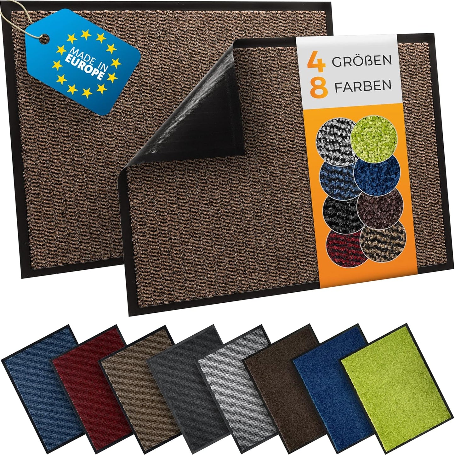 Schmutzfangmatte wasserdicht & waschbar, 60 x 90 cm, Beige, 90 x 60 cm (Rechteckig)