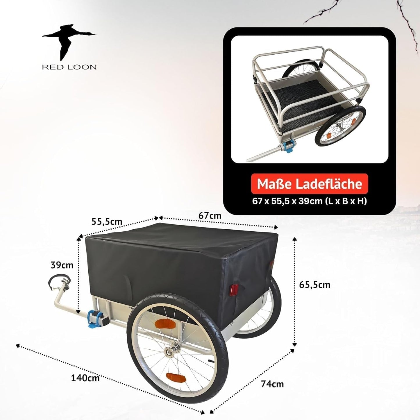 Klappbarer Fahrrad-Lastenanhänger, Plus