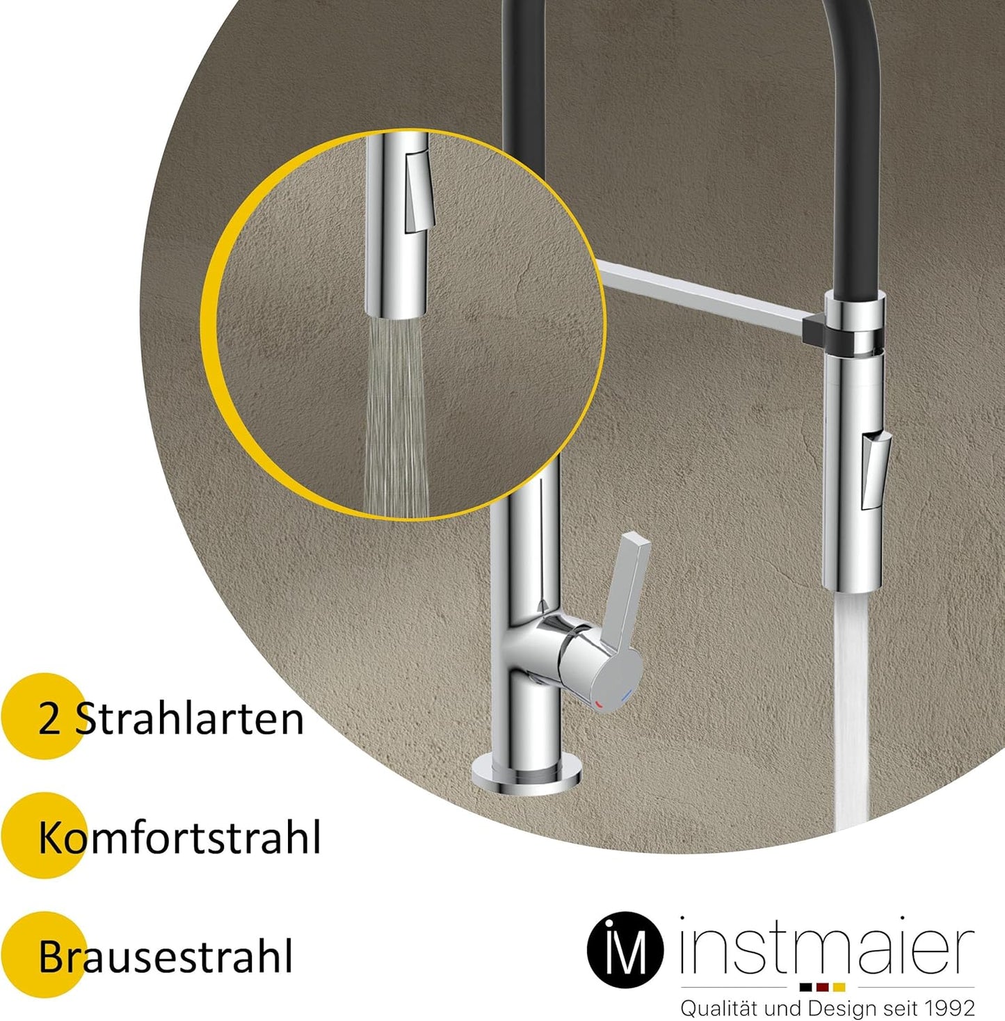 Küchenarmatur K4 mit flexibler Geschirrbrause, Chrom