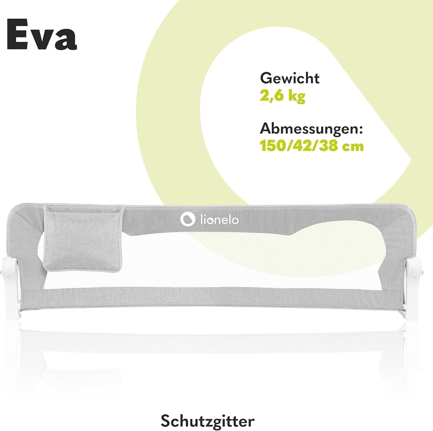 Rausfallschutz Bettgitter (150 cm, klappbar), Gris Melange