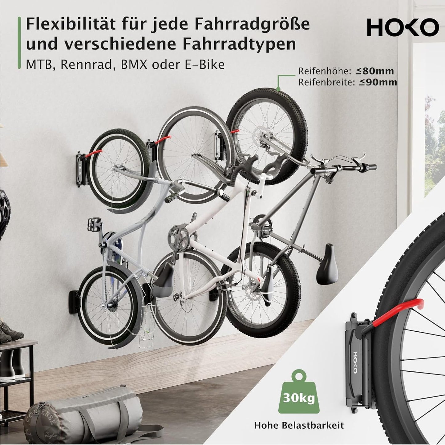 Schwenkbare Velohalterung, 1 stück / Load 30 Kg