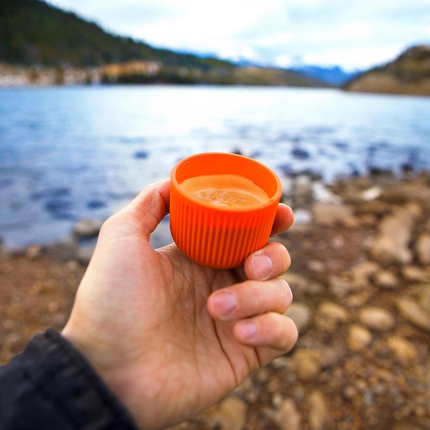 Tragbare Espressomaschine, Nanopresso, Orange