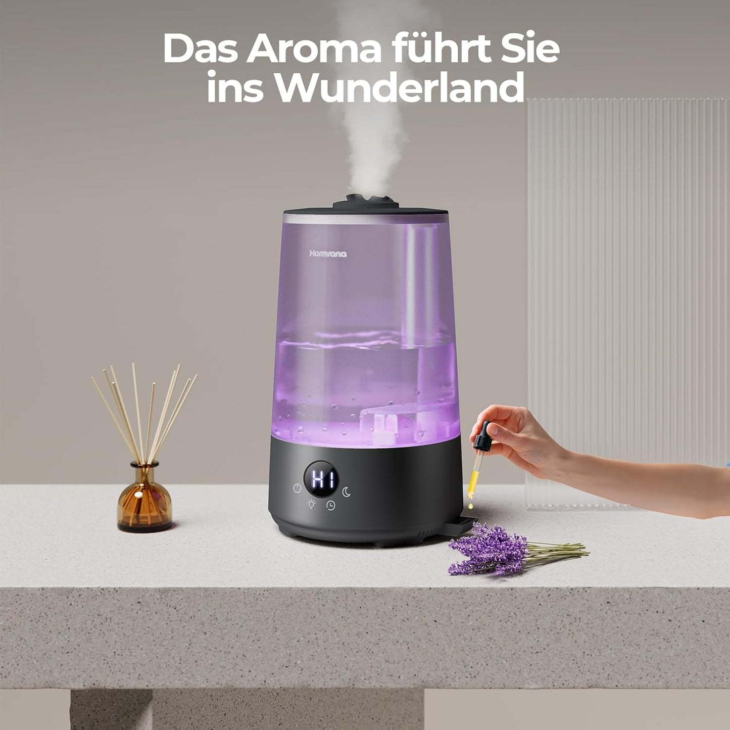 3-in-1 Luftbefeuchter 3.6L mit SilentSpray Tech, Schwarz